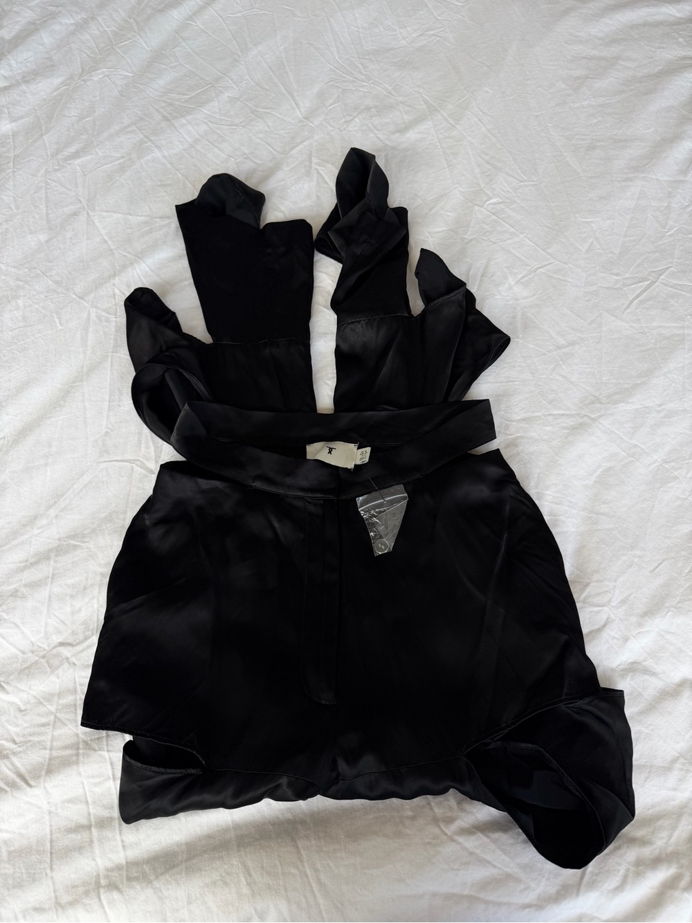 Topman Cut Out Silky Black Pants - Picture 3 of 5